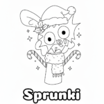 coloriage Sprunki Noël pour enfants à imprimer