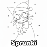 imprimer coloriage Sprunki Noël gratuit