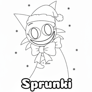 imprimer coloriage Sprunki Noël gratuit