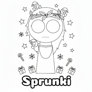 imprimer coloriage Sprunki Noël