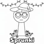 coloriage Sprunki Noël à imprimer pour enfant de 7 ans