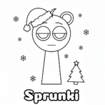 coloriage Sprunki Noël à imprimer pour enfant de 10 ans