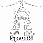 coloriage Sprunki Noël a imprimer pour enfant de 4 ans