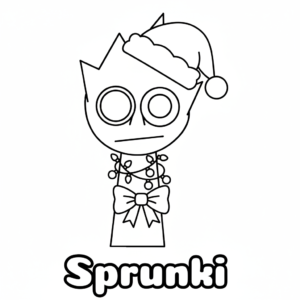coloriage Sprunki Noël pour enfant de 8 ans