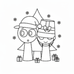coloriage Sprunki Noël pour enfant