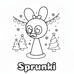 coloriage Sprunki Noël pour enfants