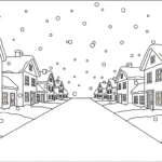 coloriage Village de Noël updated a imprimer gratuitement