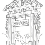 coloriage Village de Noël updated à imprimer pour enfant de 9 ans
