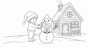 coloriage Village de Noël updated educatif pour enfant