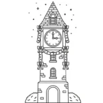 coloriage Village de Noël updated à imprimer pdf gratuit