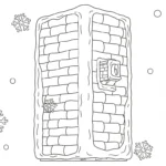 coloriage Village de Noël updated pour enfants à imprimer