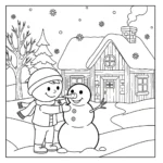 coloriage Village de Noël updated à imprimer a4