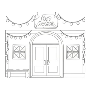 coloriage Village de Noël updated pour enfant de 6 ans