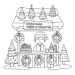 coloriage Village de Noël updated gratuit a imprimer