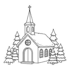 coloriage Village de Noël updated à imprimer kawaii