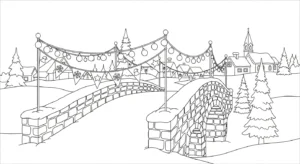 coloriage Village de Noël updated pour enfant de 4 ans