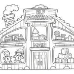 coloriage Village de Noël updated à imprimer pdf gratuit