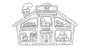 coloriage Village de Noël updated à imprimer pdf gratuit