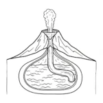 image de coloriage Volcan updated pour enfant