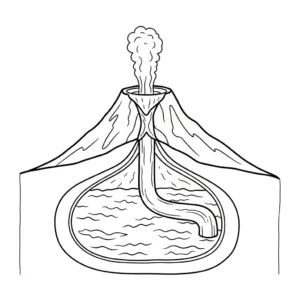 image de coloriage Volcan updated pour enfant