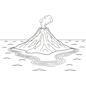 coloriage Volcan updated de pour enfants