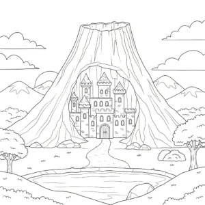 coloriage Volcan updated à imprimer a4