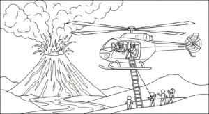 coloriage Volcan updated gratuit pour enfants