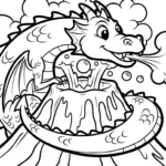 coloriage Volcan updated pour enfants