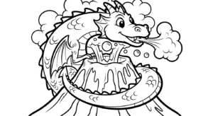 coloriage Volcan updated pour enfants