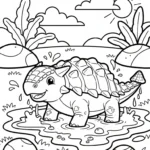 coloriage Ankylosaurus pour bebe a imprimer