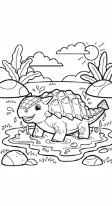 coloriage Ankylosaurus pour bebe a imprimer