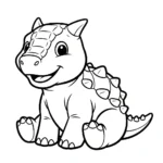 coloriage Ankylosaurus à imprimer pour enfant de 9 ans
