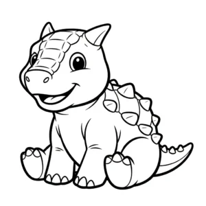 coloriage Ankylosaurus à imprimer pour enfant de 9 ans