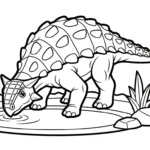 coloriage Ankylosaurus pour enfants a imprimer