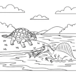 coloriage Ankylosaurus et decoupage a imprimer gratuit