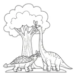 coloriage Ankylosaurus à imprimer pour enfant de 7 ans