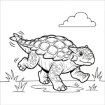 coloriage Ankylosaurus pour bebe a imprimer