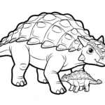 coloriage Ankylosaurus à imprimer kawaii