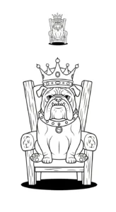 coloriage Bouledogue pour enfant de 2 ans
