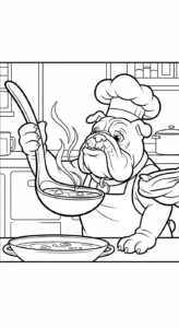 coloriage Bouledogue pour enfant de 2 ans