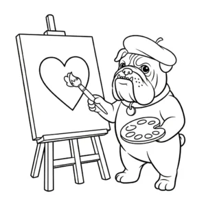 coloriage Bouledogue pour enfant de 3 ans