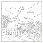 coloriage Brachiosaurus pour enfant de 6 ans