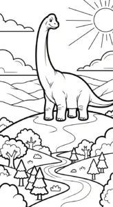 coloriage Brachiosaurus pour enfant de 6 ans