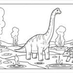 coloriage Brachiosaurus pour enfant de 6 ans