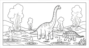 coloriage Brachiosaurus pour enfant de 6 ans