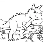 coloriage Carnotaurus et decoupage a imprimer gratuit