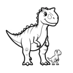 coloriage Carnotaurus et découpage à imprimer