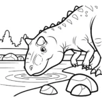 coloriage Carnotaurus à imprimer pour enfant de 8 ans