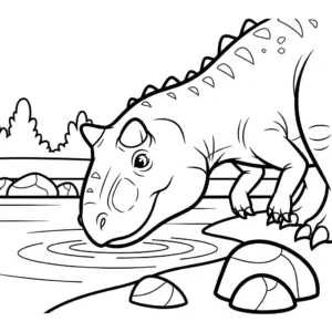 coloriage Carnotaurus à imprimer pour enfant de 8 ans