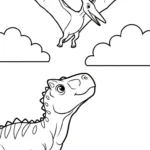 coloriage Carnotaurus et apprentissage